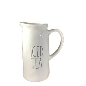 Rae Dunn Artisan Collection Large White Ceramic Pitcher Iced Tea Print Kitchen D
